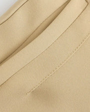 High Waist Slim Fit Zip Up Pleated Plain Bermuda Shorts