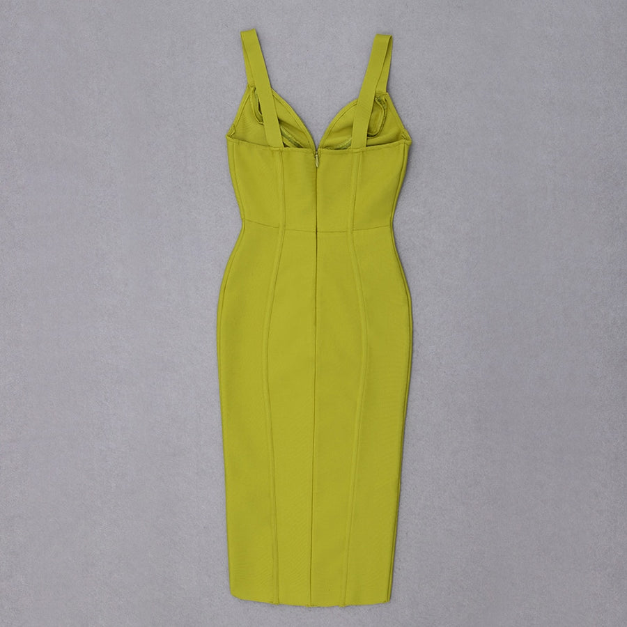 Sexy Lime Green Bandage Dress With Spaghetti Straps