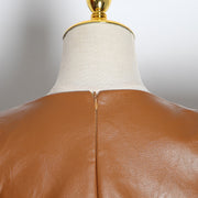 Vintage Dress For Female V Neck Puff High Waist
