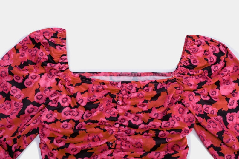 Vintage Flower Floral Women 2 Piece Set Elegant