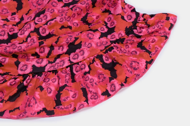 Vintage Flower Floral Women 2 Piece Set Elegant