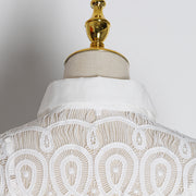 Vintage Hollow Out Perspective Lace Blouses