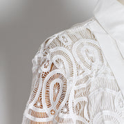 Vintage Hollow Out Perspective Lace Blouses