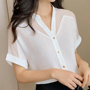 Summer New Style Short-Sleeved Top Women Fashion Solid Color